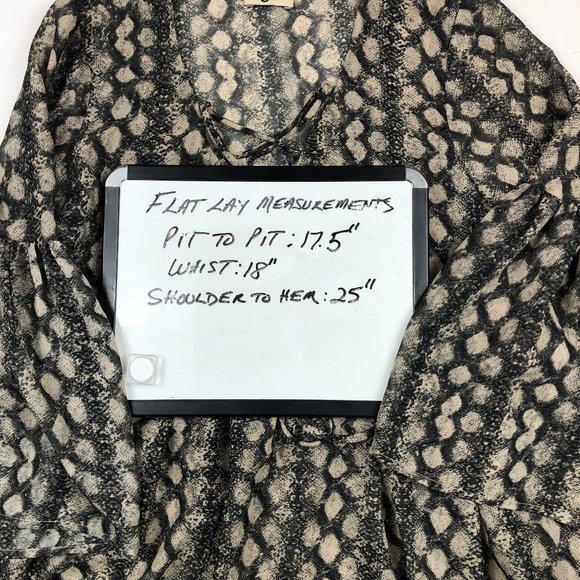 SHOW ME YOUR MUMU Boho Snake Print Poet Sheer Balloon Bell sleeve Fairycore Top - Picture 13 of 13